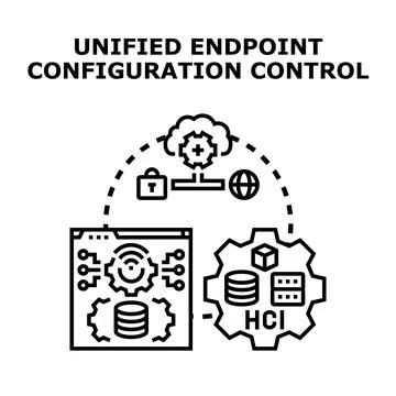 Unified endpoint configuration control system management Stock Illustration