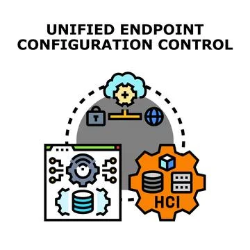 Unified endpoint configuration control system management Stock Illustration