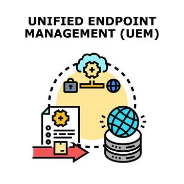 Unified endpoint management concept securing devices Stock Illustration
