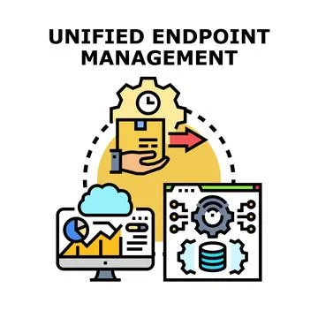 Unified endpoint management system optimizing digital infrastructure Stock Illustration