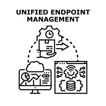 Unified endpoint management system optimizing digital infrastructure Stock Illustration