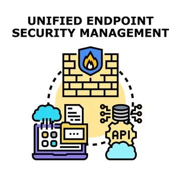 Unified endpoint security management protecting digital assets イラスト素材