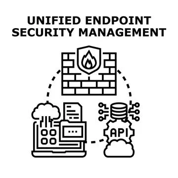 Unified endpoint security management protecting digital assets Illustrazione stock