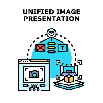 Unified image presentation processing digital content concept 库存插图