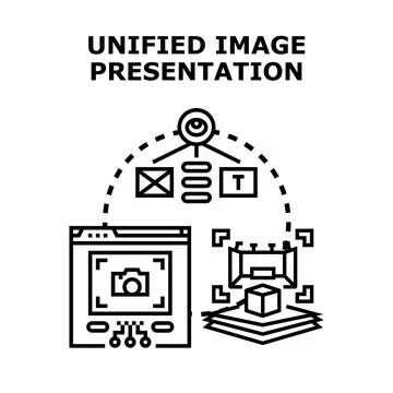 Unified image presentation processing digital content concept Stock Illustration
