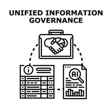 Unified information governance managing data and artificial intelligence Stock Illustration