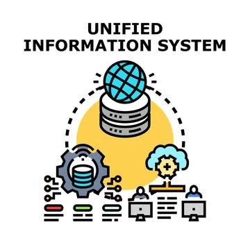 Unified information system integrating data and global network イラスト素材
