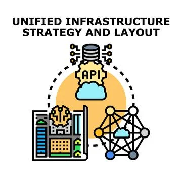 Unified infrastructure strategy and layout development process Stock-Illustration