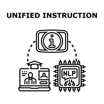 Unified instruction delivering integrated learning and information access Stock Illustration