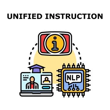 Unified instruction delivering integrated learning and information access Illustrazione stock