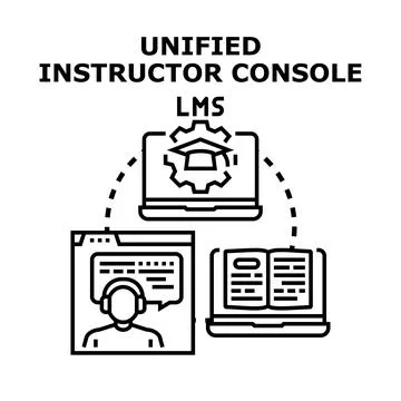 Unified instructor console lms managing online education system Stock Illustration