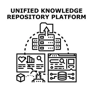 Unified knowledge repository platform for data management Stock Illustration