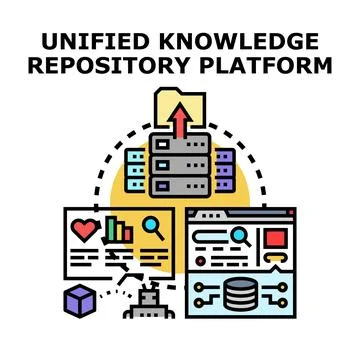 Unified knowledge repository platform for data management Stock Illustration