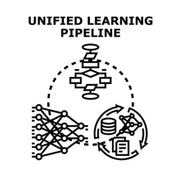 Unified learning pipeline for artificial intelligence development Stock Illustration