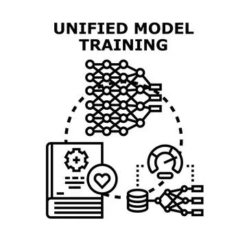 Unified model training for artificial intelligence development Illustrazione stock