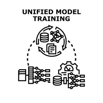 Unified model training concept performing data processing 스톡 일러스트