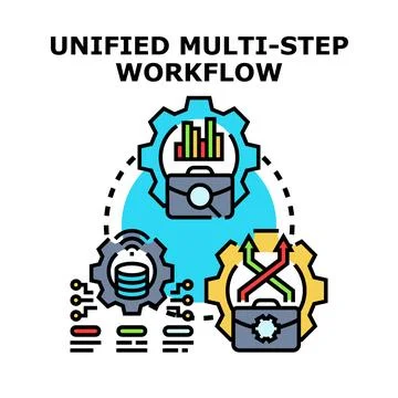 Unified multi step workflow process managing business operations イラスト素材