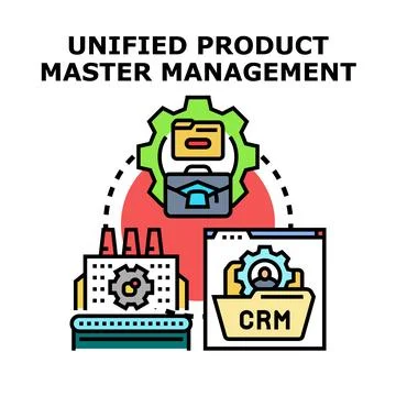 Unified product master management system process concept Stock Illustration