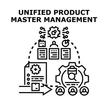 Unified product master management vector concept illustration Stock Illustration