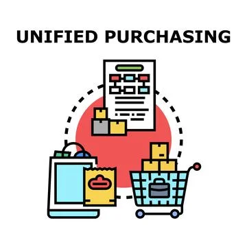 Unified purchasing concept representing centralized procurement process Stock Illustration