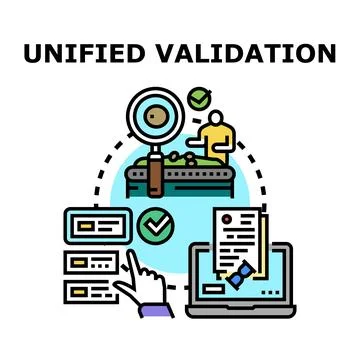 Unified validation process ensuring quality control assessment イラスト素材