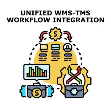 Unified wms tms workflow integration concept イラスト素材