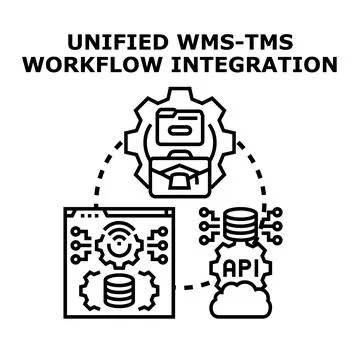 Unified wms tms workflow integration concept illustration Stock Illustration