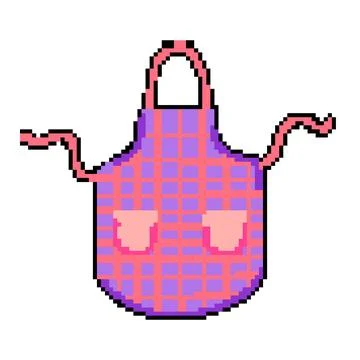 Uniform apron kitchen pixel art vector illustration Stock Illustration