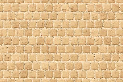 Uniform beige cobblestone pavement texture background for outdoor patio or Stock Illustration