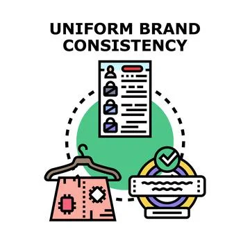 Uniform brand consistency creating strong business identity Stock Illustration