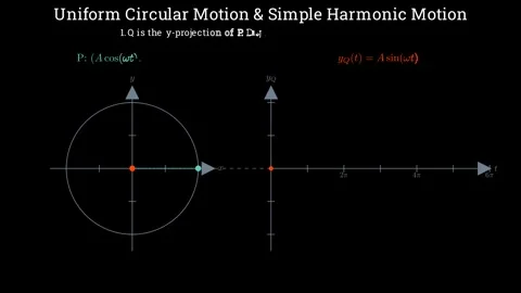 Uniform circular motion and simple harmonic motion Stock Footage 335764556