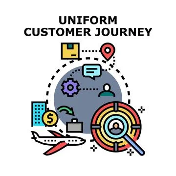 Uniform customer journey mapping and experience managing 库存插图
