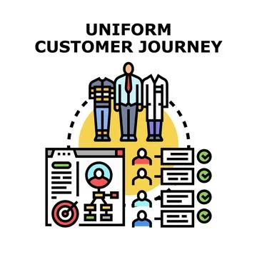 Uniform customer journey process optimizing client experience Stock Illustration