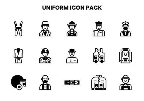 Uniform DuoTone Bundle Icons Pack Illustrazione stock
