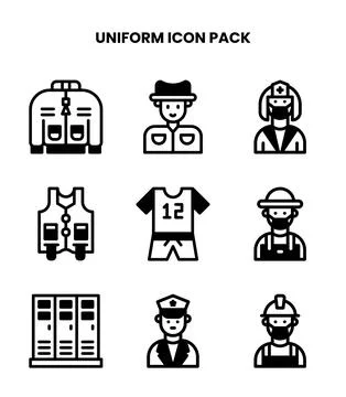 Uniform DuoTone Vector Icons Pack Illustrazione stock