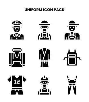Uniform Glyph Graphics Icons Pack 库存插图