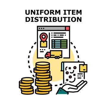 Uniform item distribution network logistics concept Stock Illustration