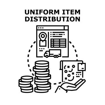 Uniform item distribution network logistics concept Stock Illustration