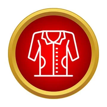 Uniform jacket outline icon in red circle Illustrazione stock
