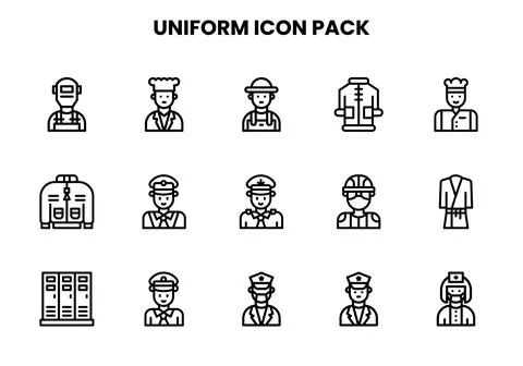 Uniform Line Collection Icons Pack Illustrazione stock