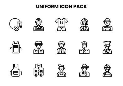 Uniform Line Icons Pack Illustrazione stock