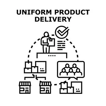 Uniform product delivery ensuring client satisfaction Stock Illustration