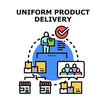 Uniform product delivery ensuring client satisfaction Stock Illustration