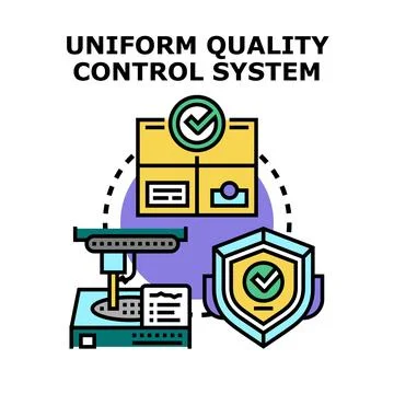Uniform quality control system ensuring production compliance Stock Illustration