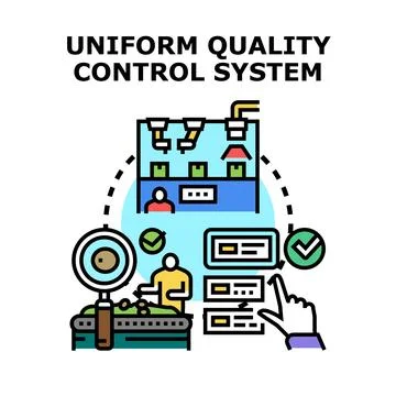 Uniform quality control system process management Stockillustratie