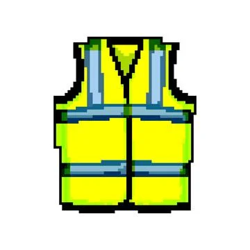 Uniform safe vest game pixel art vector illustration Stock Illustration