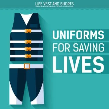Uniform for saving lives. Vector icon illustration background. Colorful template Stock Illustration