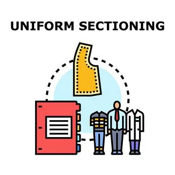 Uniform sectioning process creating garment patterns 스톡 일러스트