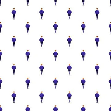 Uniform standing men creating seamless pattern background Illustrazione stock
