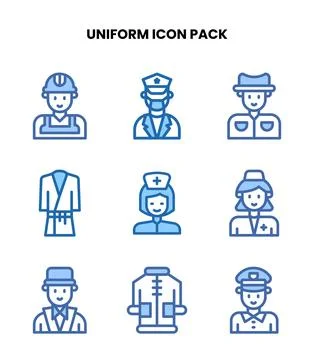 Uniform Two Colour Scalable Icons Pack Illustrazione stock